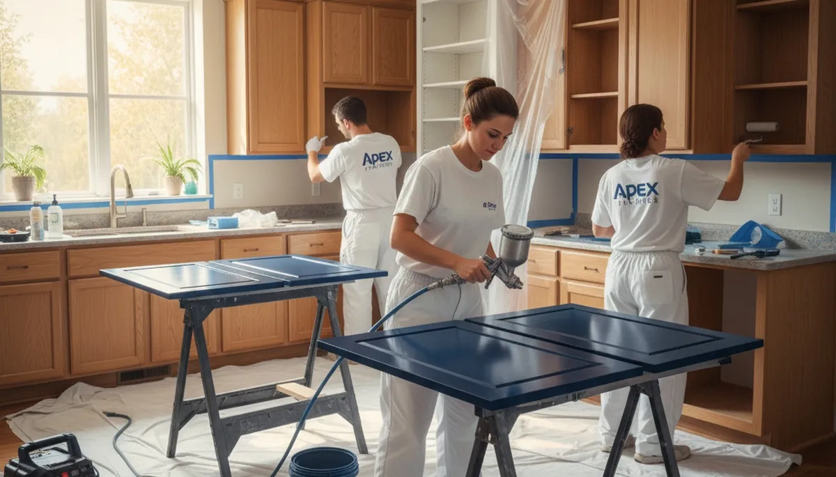 Cabinet painting in Birmingham, AL for durable kitchen cabinet refinishing by local pros