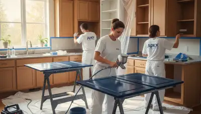 Cabinet painting in Birmingham, AL for durable kitchen cabinet refinishing by local pros