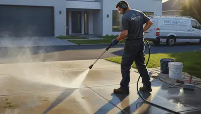 Concrete pressure cleaning in Birmingham, AL for driveways, patios, and walkways by Birmingham Paint Pros