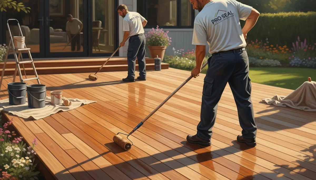 Deck sealing service in Birmingham, AL protecting wood decks from humidity, rain, heat, and UV damage