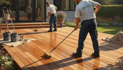 Deck sealing service in Birmingham, AL protecting wood decks from humidity, rain, heat, and UV damage