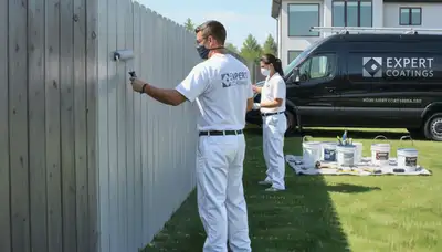 Fence painting service in Birmingham, AL protecting wood fences from moisture, sun, and wear